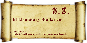 Wittenberg Bertalan névjegykártya