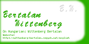 bertalan wittenberg business card
